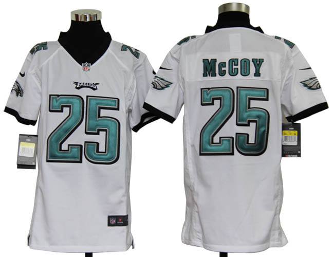 Nike White Green youths Game Jersey Philadelphia Eagles 25 LeSean McCoy